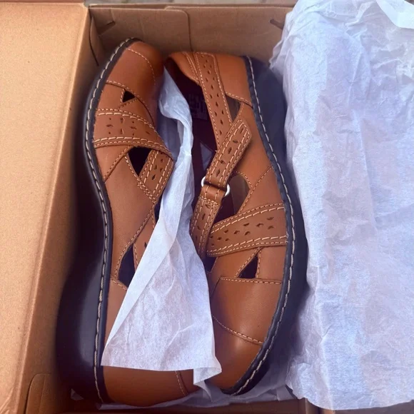 WOMENS CLARKS BROWN LEATHER MARY JANE ASHLAND SPIN Q COMFORT SHOES SIZE 8 NARROW - Picture 7 of 10